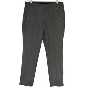 Chicos Women's Pull-on Elastic Waist Faux Pockets Pin Print Black/Gray Pants 14R